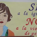 mural contra la violencia de genero. se lee sí a la igualdad, no a la violencia de género
